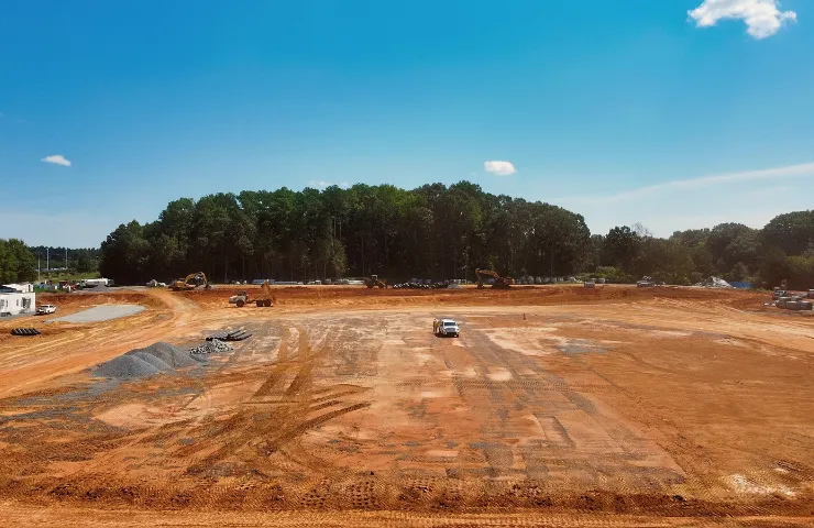 Large scale earth moving project in Dallas TX preparing land for commercial development