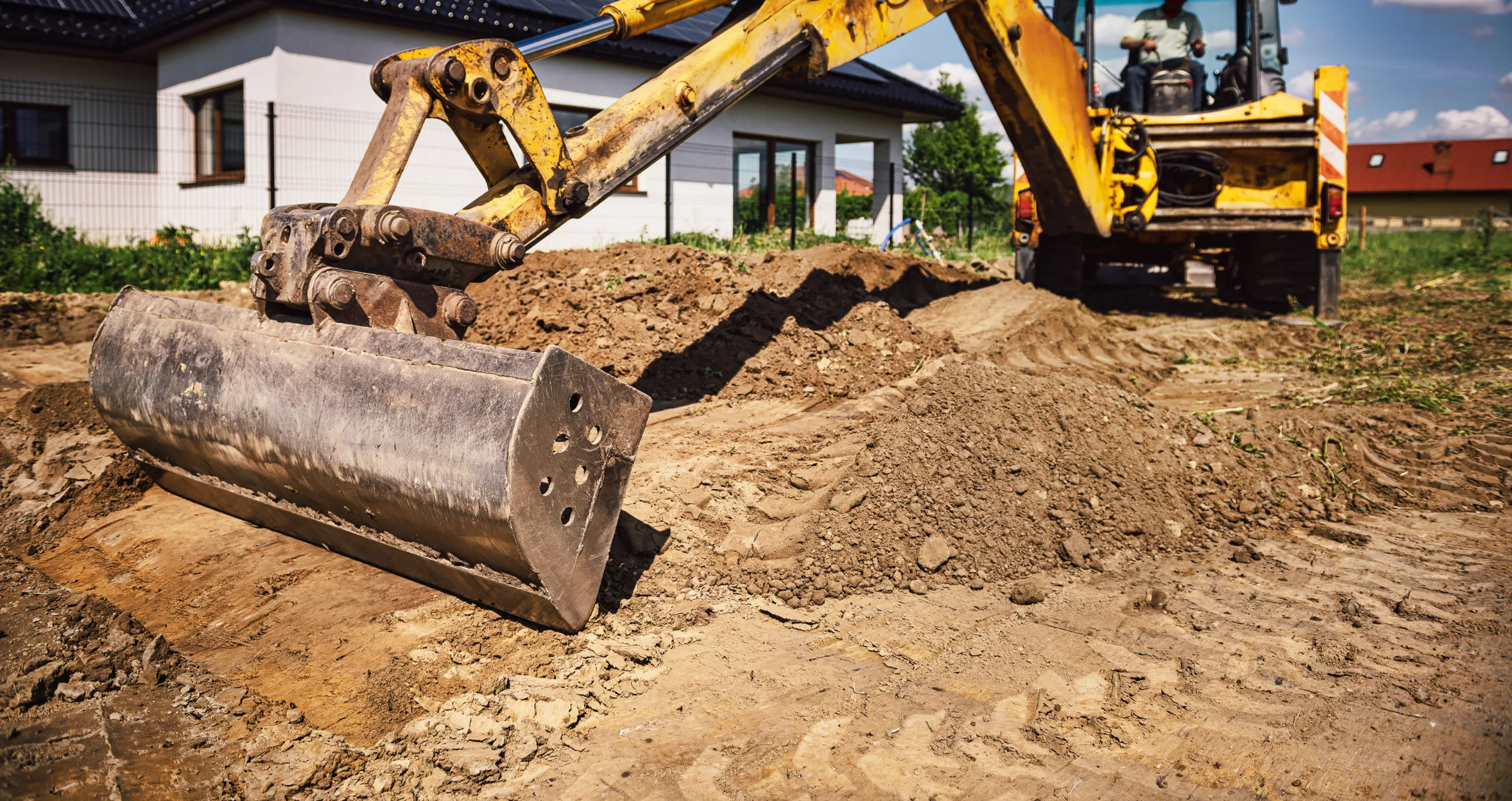 Residential excavation project in Dallas preparing a home site for foundation construction