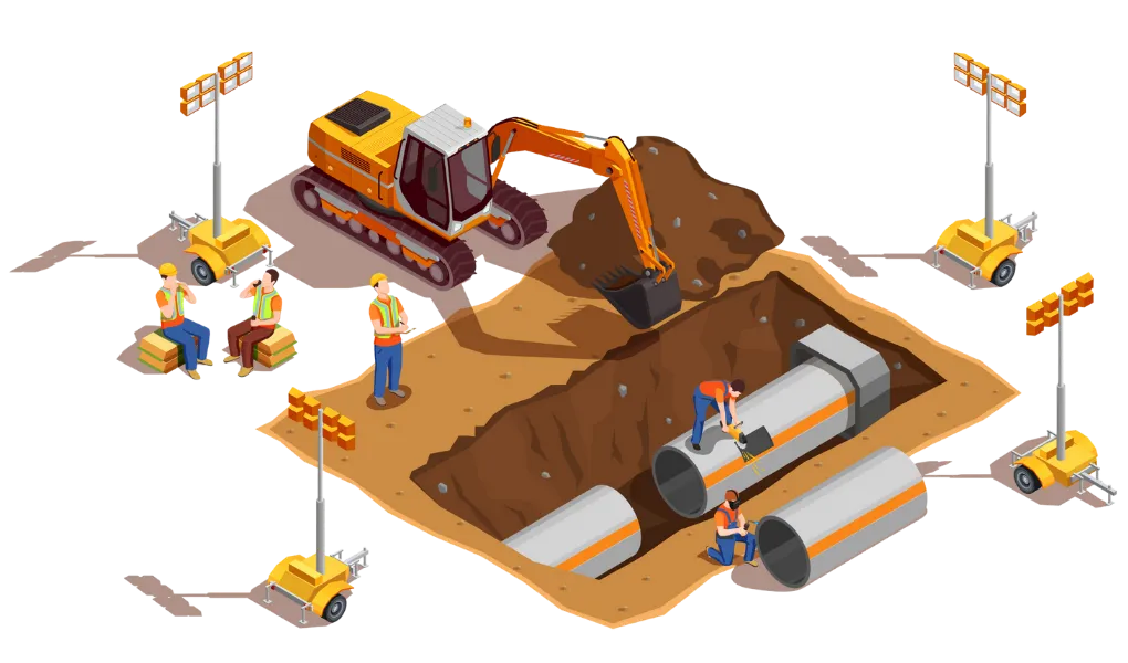 Decorative background shape for Excavation Pro Dallas video section